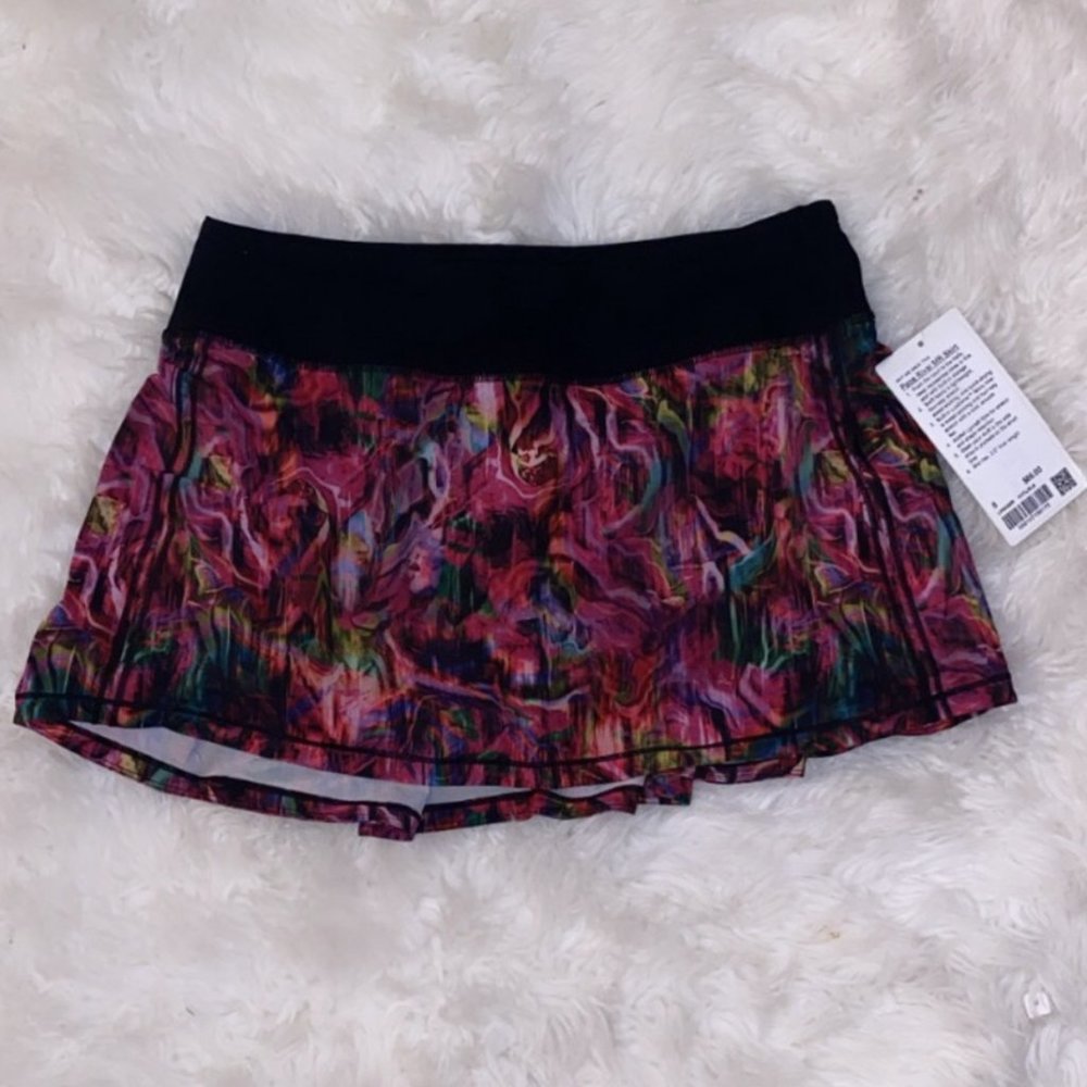 NWT LULULEMON Pace Rival Skirt Regular 6 Hyper Flow Pink Black